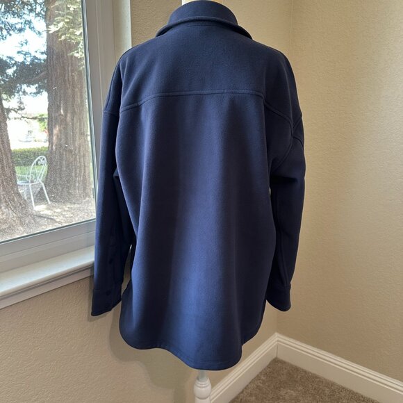 Athleta Shirt Jacket Overlook Microfleece Womens Medium Blue Cozy Hiking Walking - Picture 6 of 10
